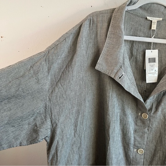 Eileen Fisher Jacket Black & White Stripe Ticking Stripe Jacket Sz 3X NWT Button - Picture 10 of 13